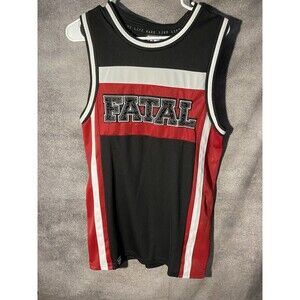 Fatal Clothing Live Life Hard Jersey Men's Medium Black Red Streetwear Y2K 04